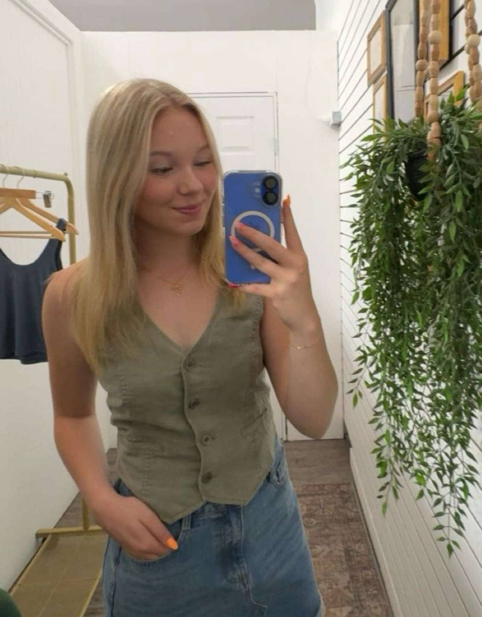 Classic Cut Button Up Tencel Vest