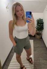High Waisted Linen Short
