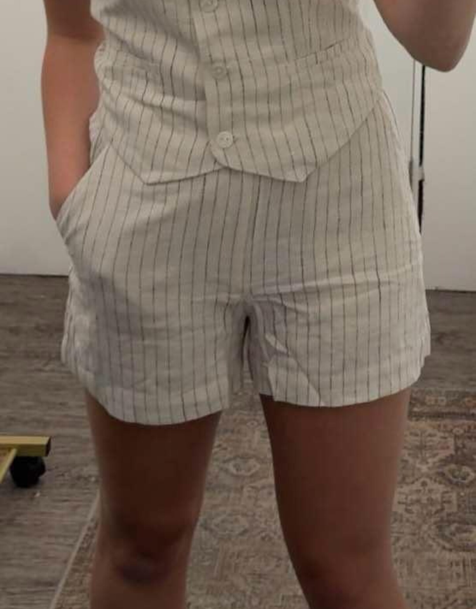 High Waisted Linen Short