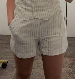 High Waisted Linen Short