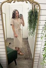 Striped Utility-Style Cotton Midi Dress