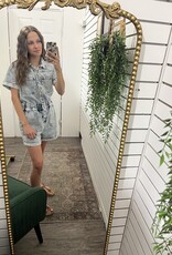 Washed Denim Short Sleeved Romper
