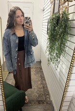 Denim Corduroy Collar Barn Coat