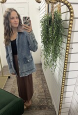 Denim Corduroy Collar Barn Coat