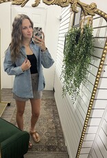 Denim Button Down Long Sleeve Shirt