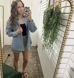 Denim Button Down Long Sleeve Shirt
