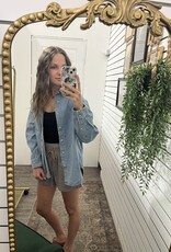 Denim Button Down Long Sleeve Shirt