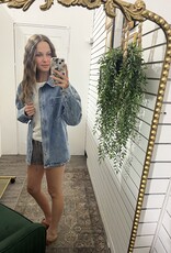 Button Down Dolphin Hem Jacket