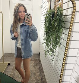 Button Down Dolphin Hem Jacket