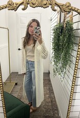 Open Knit Long Line Cardigan