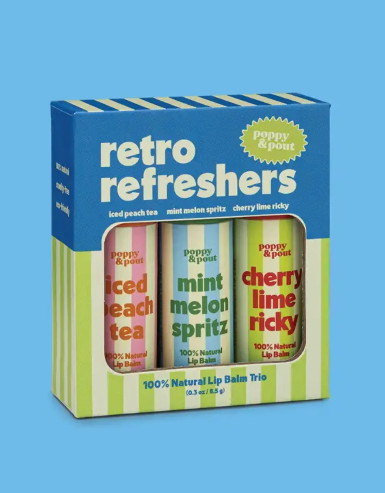Poppy & Pout Lip Balm Trio, Retro Refreshers