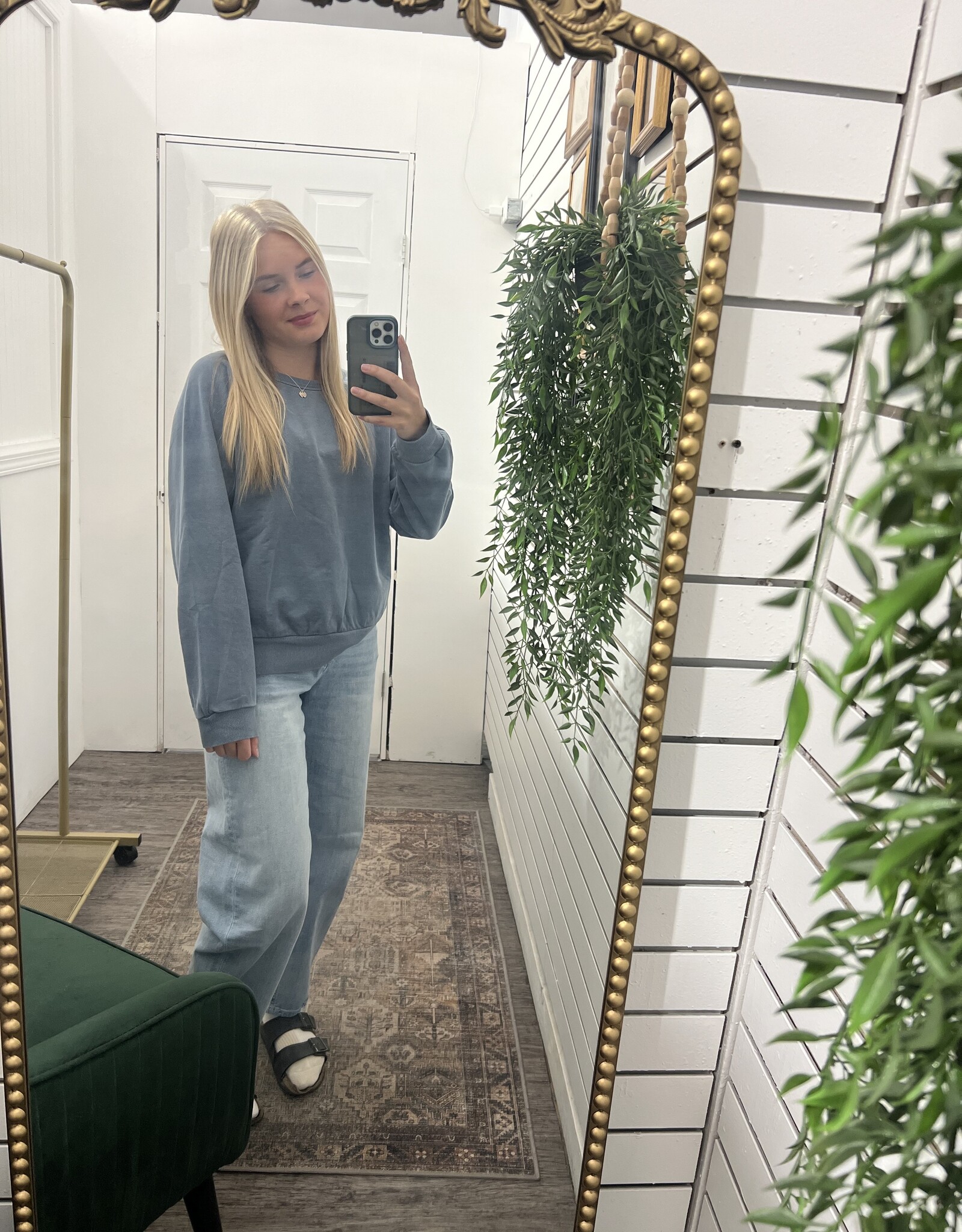 Acid Wash Raglan Pullover