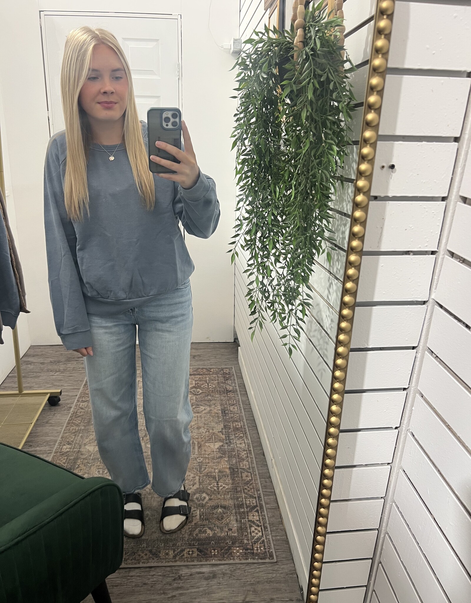 Acid Wash Raglan Pullover