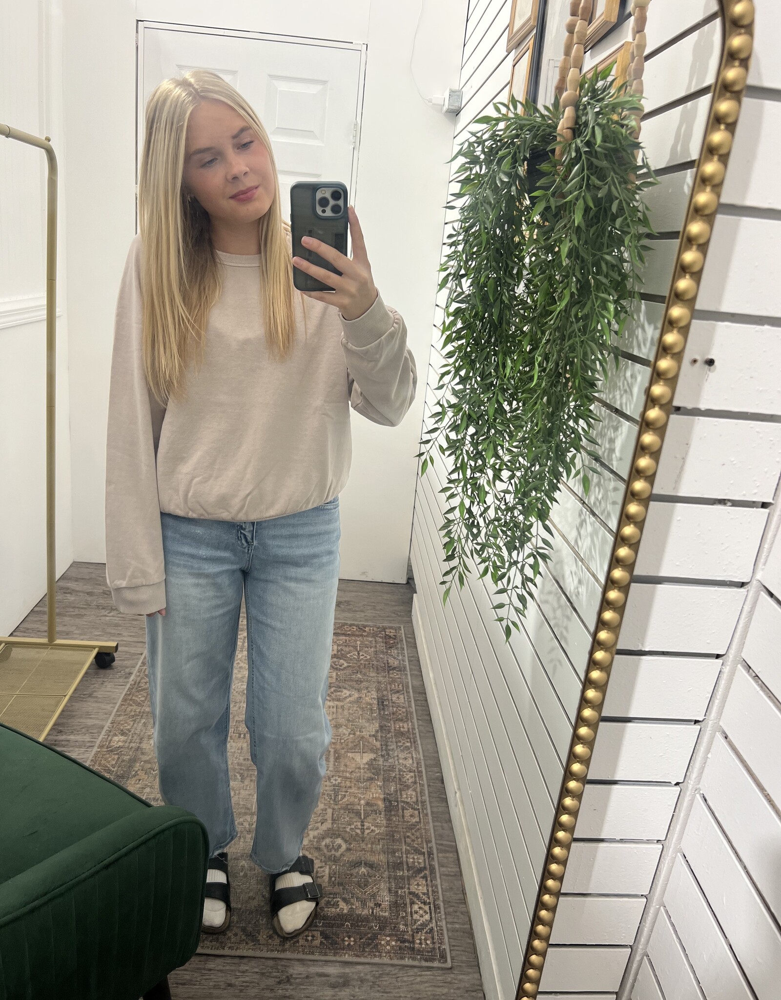 Acid Wash Raglan Pullover