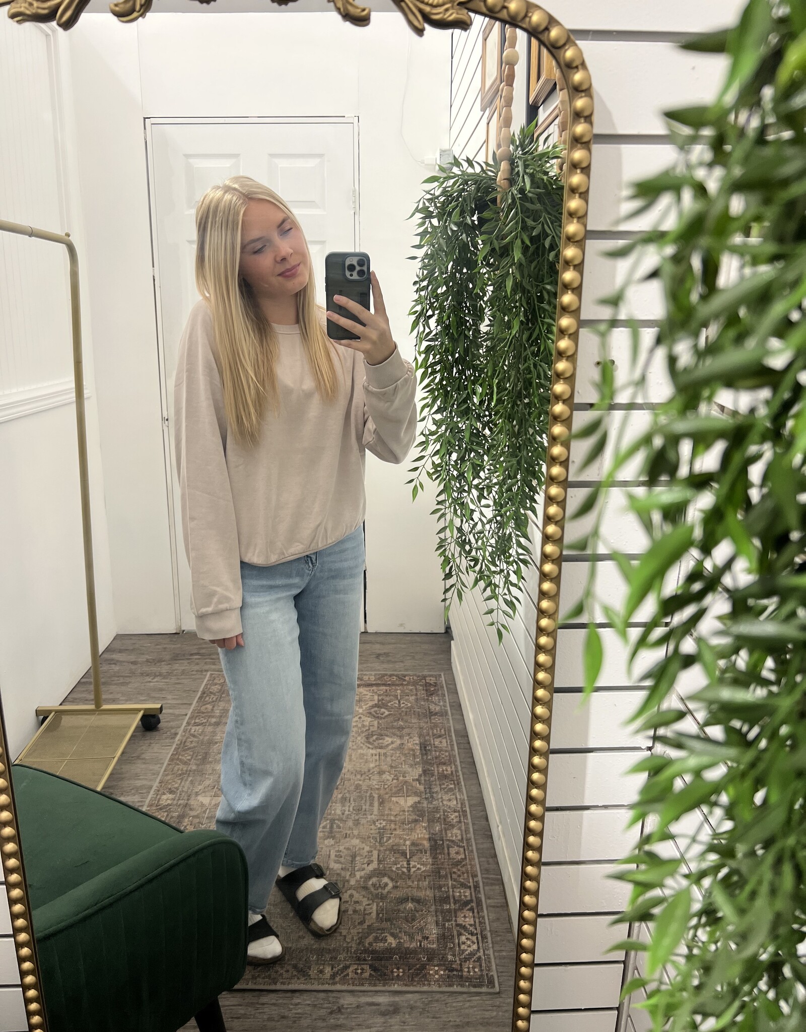 Acid Wash Raglan Pullover