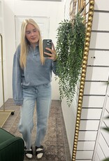 Acid Wash Henley Pullover