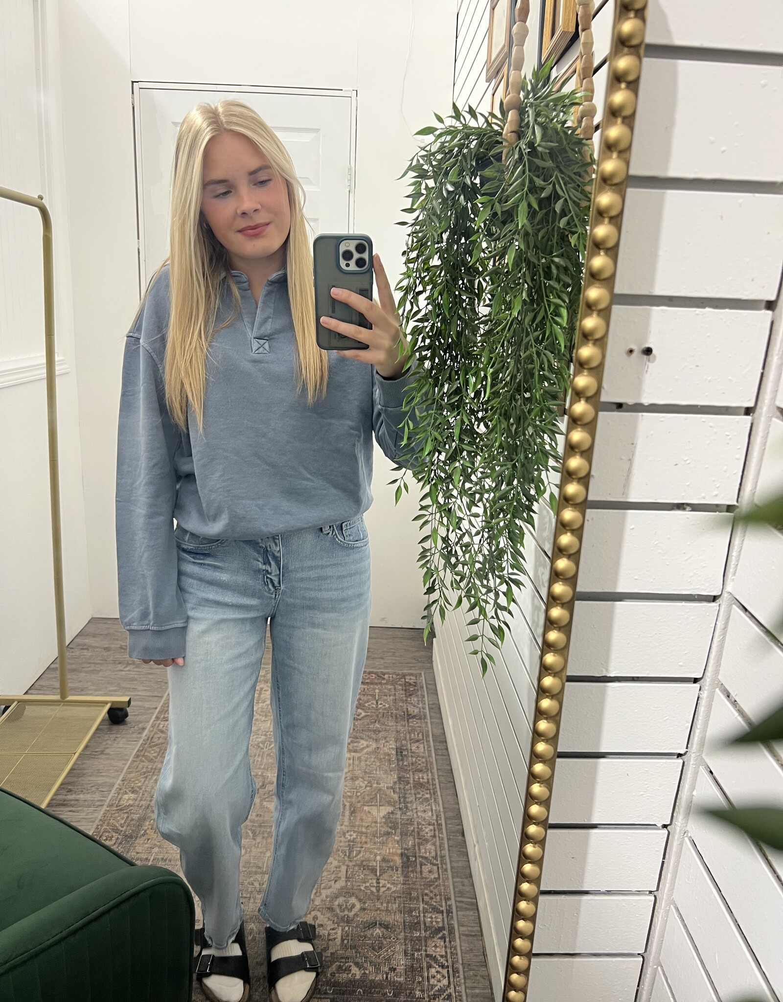 トップス TENDERLOIN ACID WASH Acid Wash Henley Pullover - Wanderlust Boutique & General