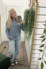 Acid Wash Henley Pullover