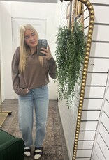 Acid Wash Henley Pullover