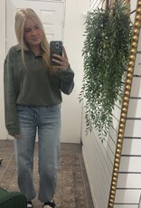 Acid Wash Henley Pullover