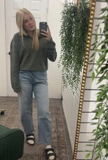 Acid Wash Henley Pullover