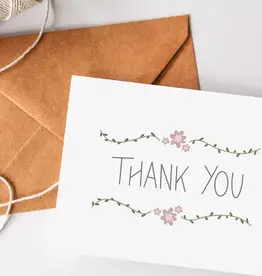 Balsam Paper Co Greeting Card, Floral Thank You