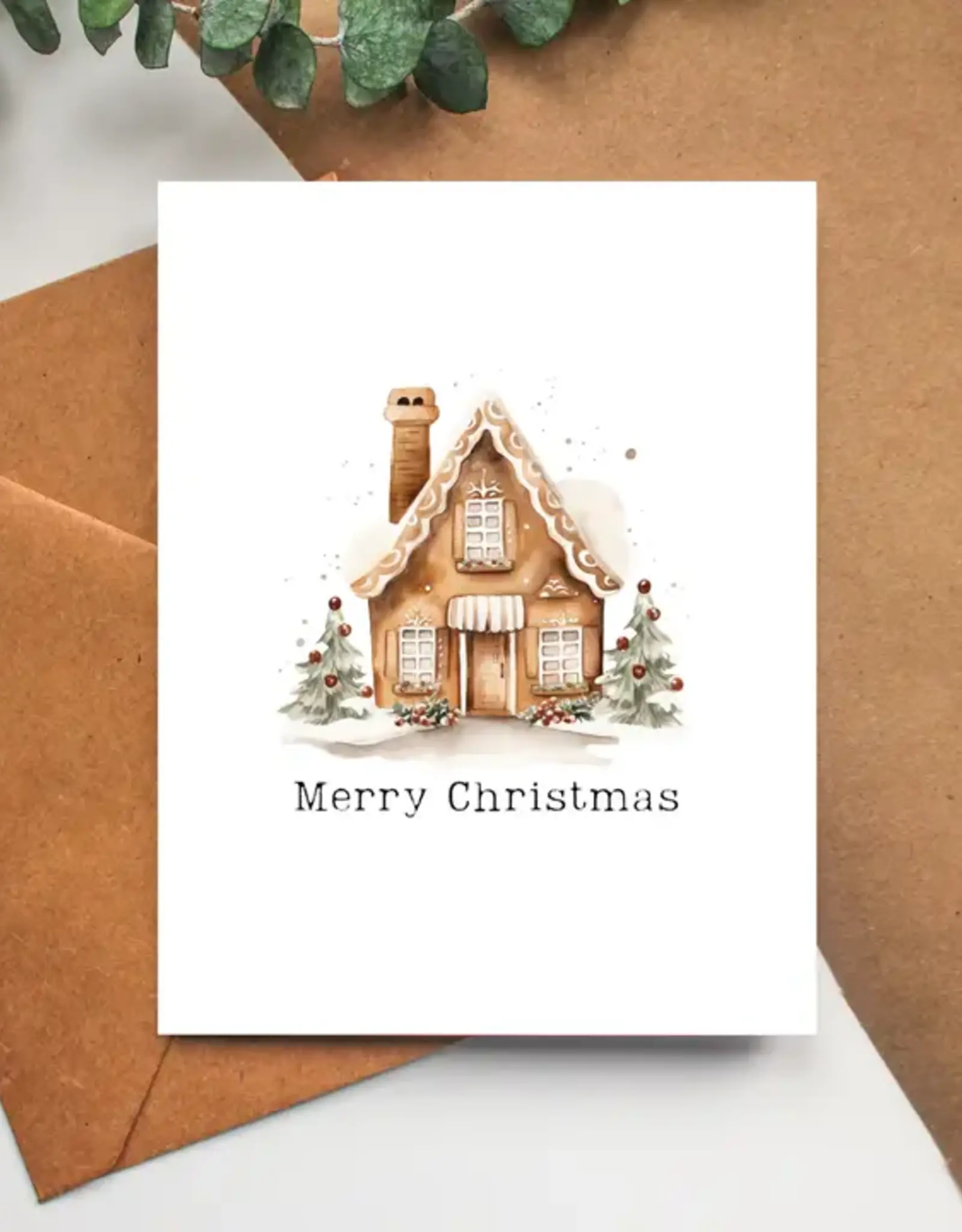 Balsam Paper Co Greeting Card, Gingerbread House