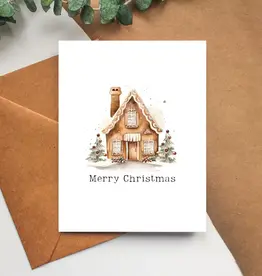 Balsam Paper Co Greeting Card, Gingerbread House