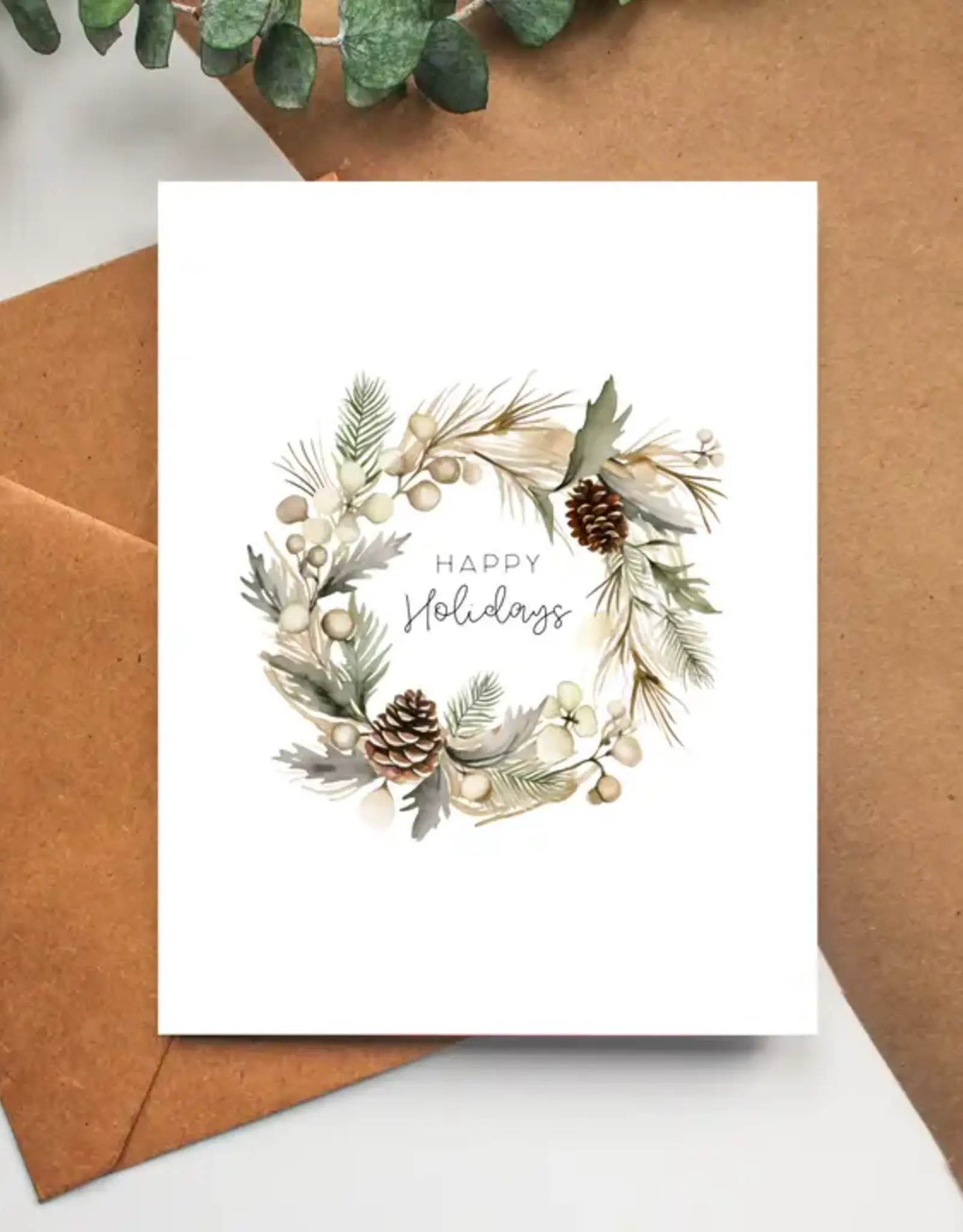 Balsam Paper Co Greeting Card, Holiday Wreath