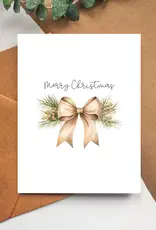 Balsam Paper Co Greeting Card, Christmas Bow