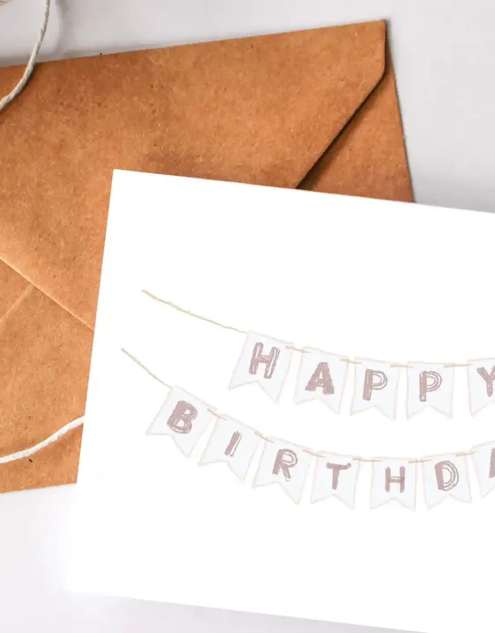 Balsam Paper Co Greeting Card, Banner Happy Birthday