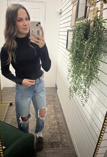 Mock Neck Ribbed Sweater