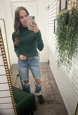 Mock Neck Ribbed Sweater