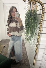 Zigzag Knit Sweater Pullover