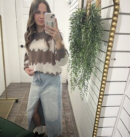 Zigzag Knit Sweater Pullover