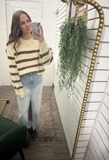 Striped Rib-Knit Sweater