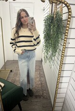 Striped Rib-Knit Sweater