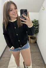 Button Down Cable Knit Cardigan