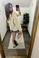 Button Down Cable Knit Cardigan