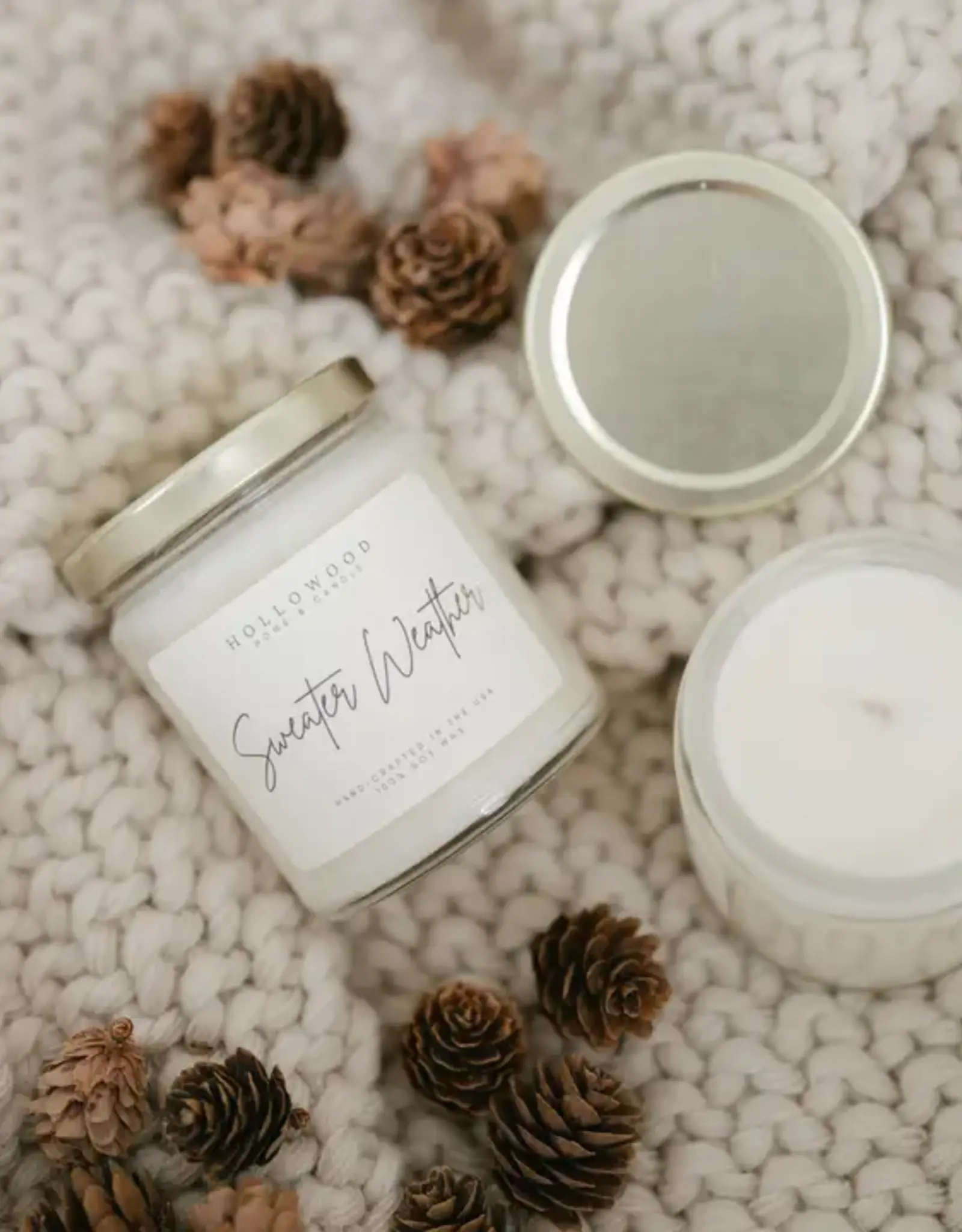 Hollowood Home Soy Candle,  Sweater Weather