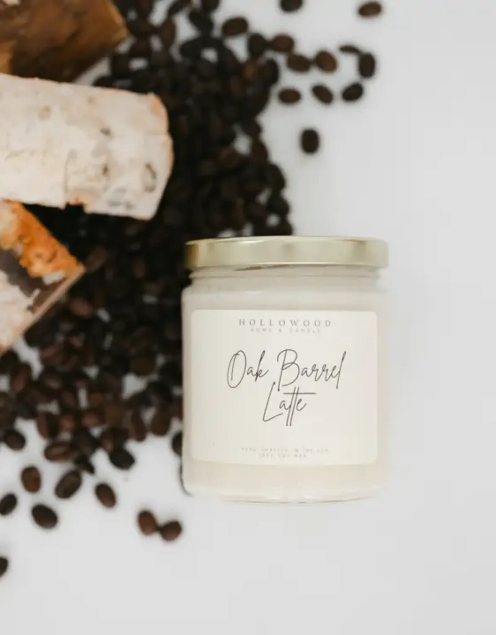 Hollowood Home Soy Candle, Oak Barrel Latte