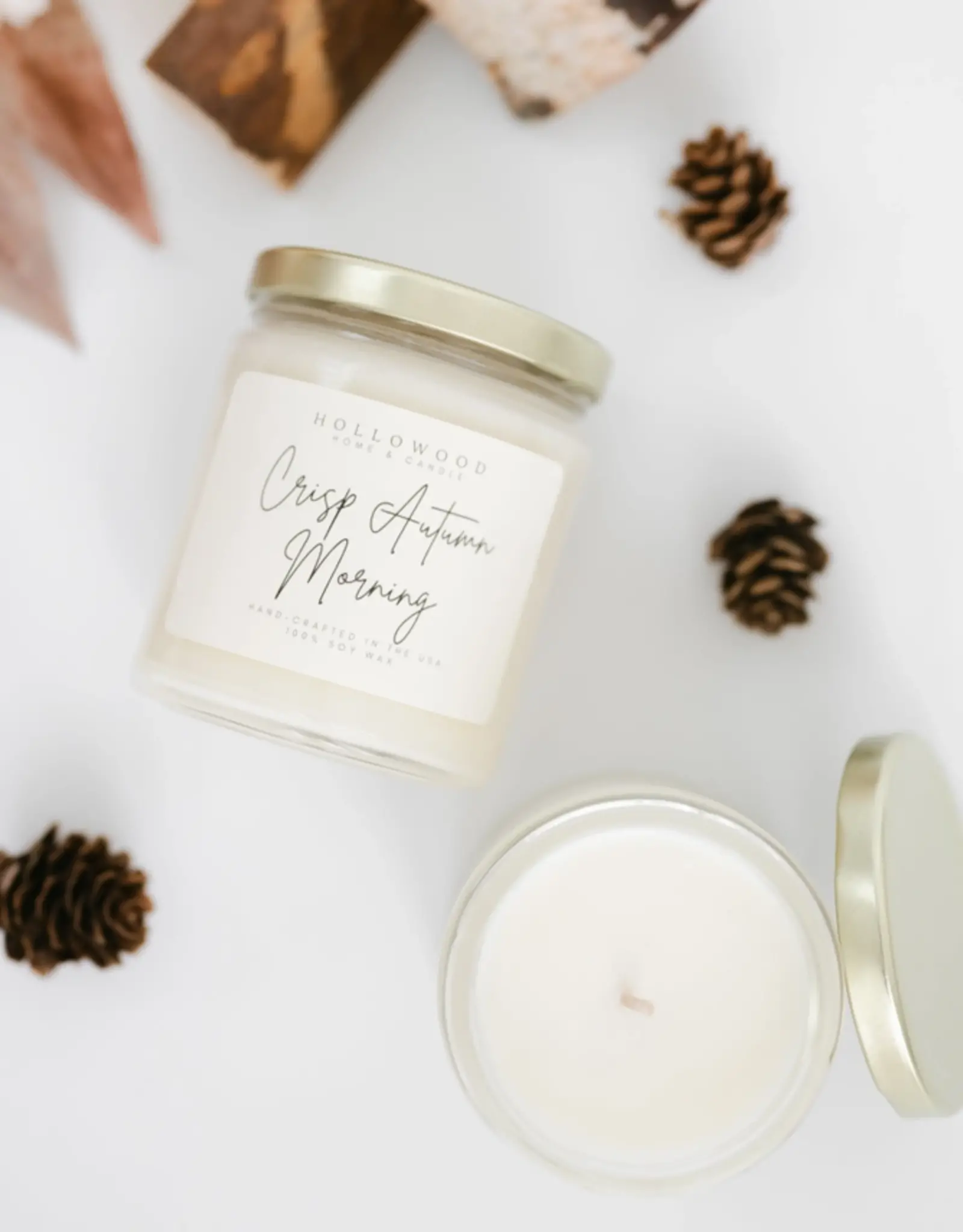 Hollowood Home Soy Candle, Crisp Autumn Mornings