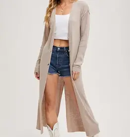 Longline Button Front Cardigan