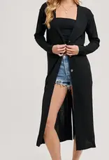 Longline Button Front Cardigan