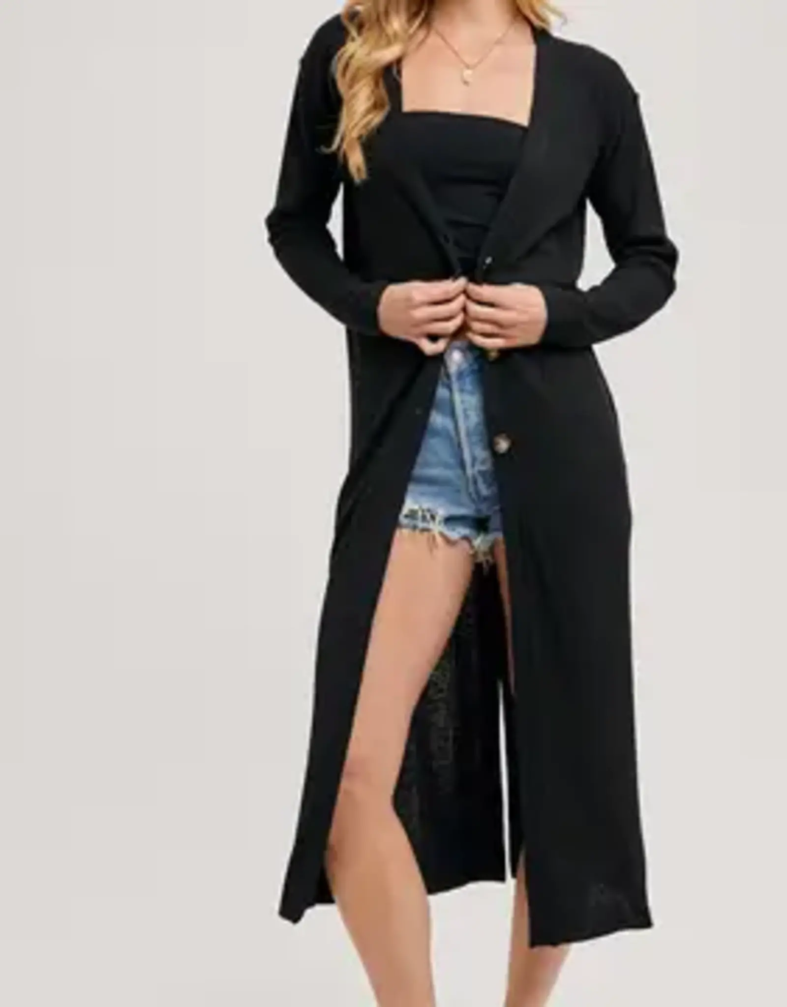 Longline Button Front Cardigan