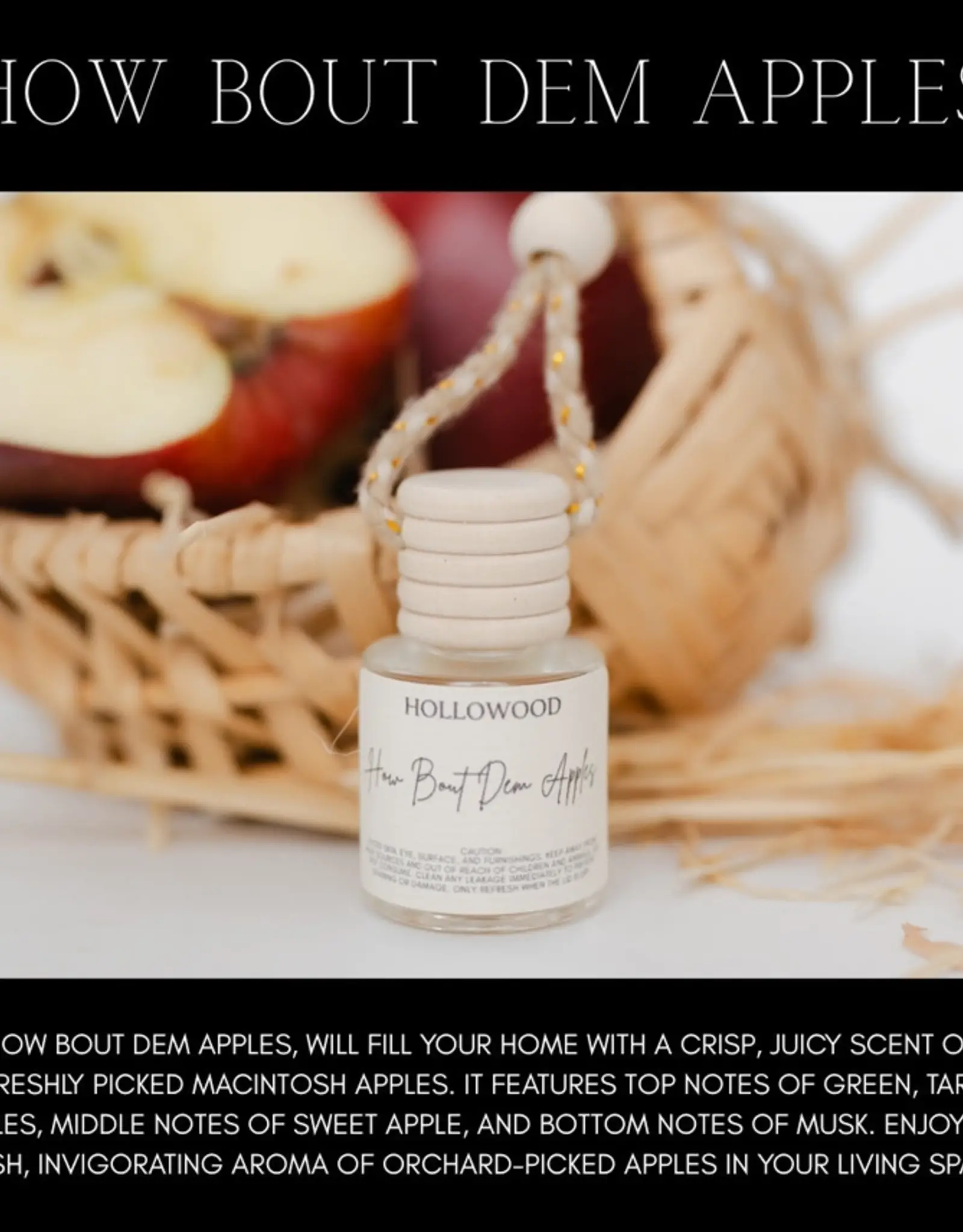 Hollowood Home Car Diffuser, How Bout Dem Apples