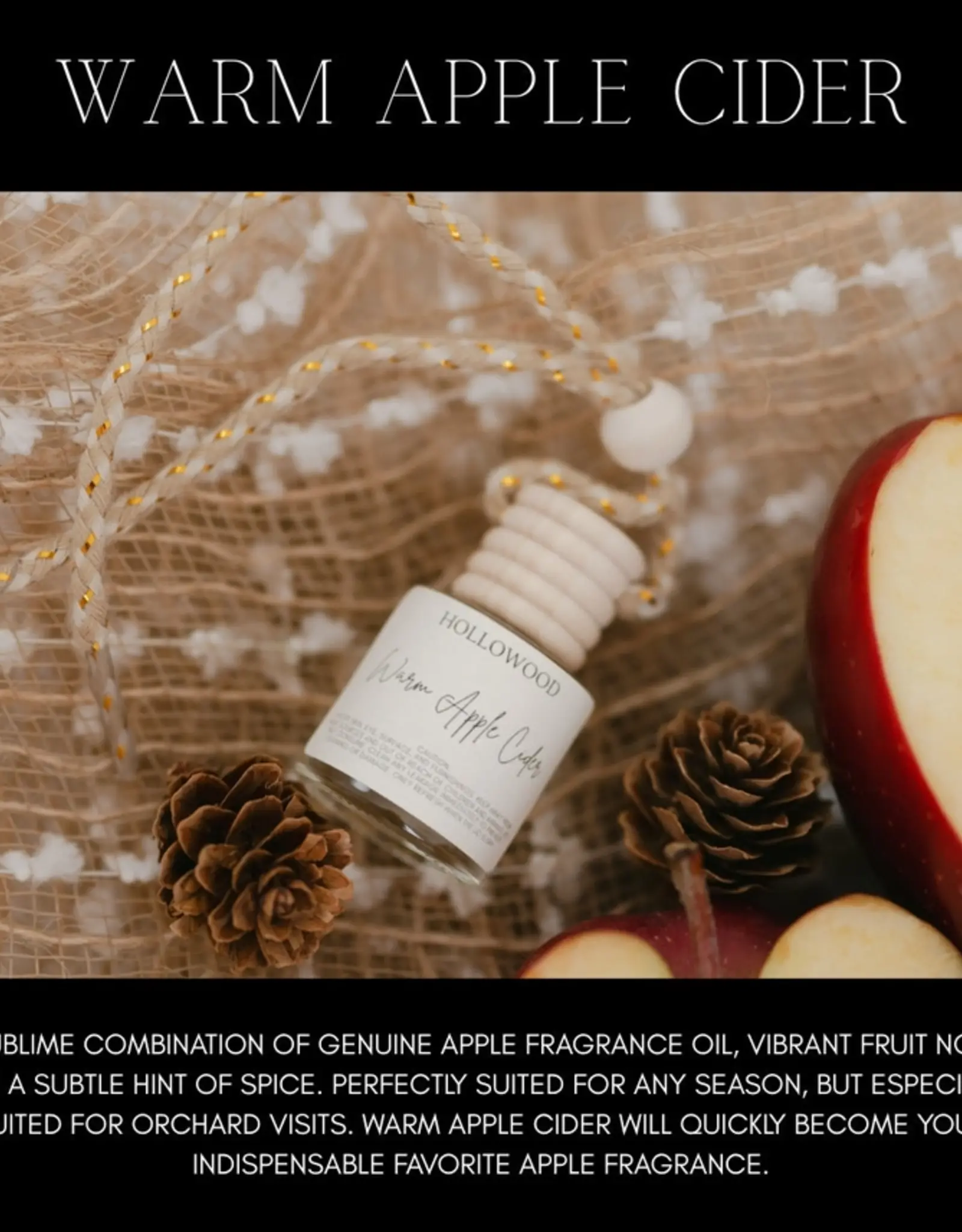 Hollowood Home Car Diffuser, Warm Apple Cider
