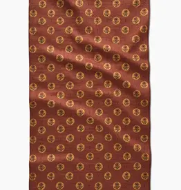 Geometry Tea Towel- Artisanal Floral Orange