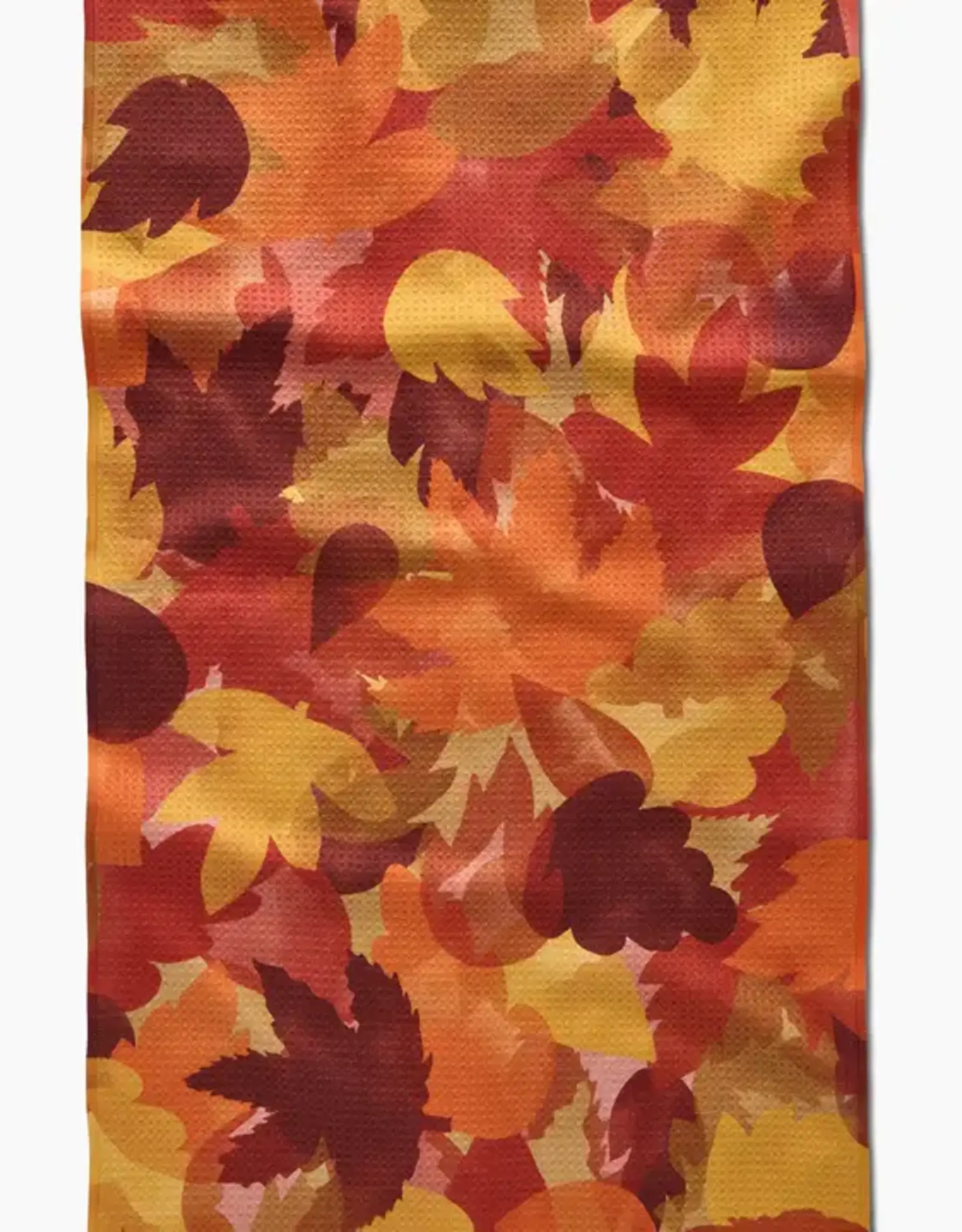 Geometry Tea Towel- Watercolor Fallen Leaves