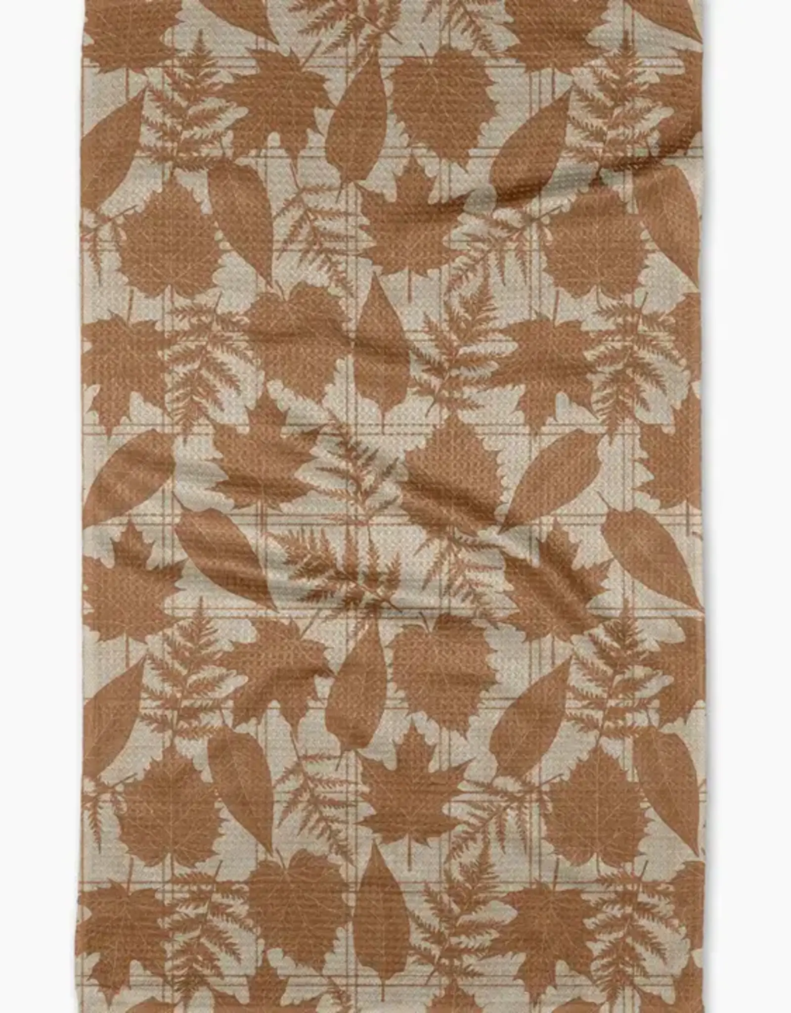 Geometry Tea Towel- Autumnal Leaves Gold